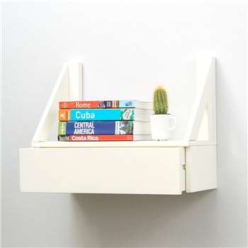 Urbansize Floating Beech Shelf With Drawer (32 x 40cm)