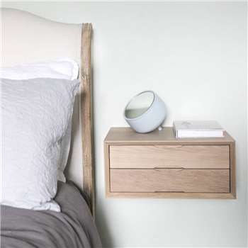 Urbansize - Floating Oak Double Drawer Bedside (H18 x W40 x D30cm)
