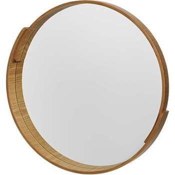 V&A Plywood Round Mirror, Natural (Diameter 50cm)