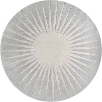 Vaserely Large Circular Wool Rug, Grey (200 x 200cm)