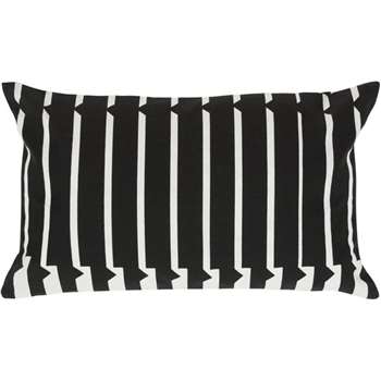 Vico Mono Stripe Cushion, Black and White (30 x 50cm)