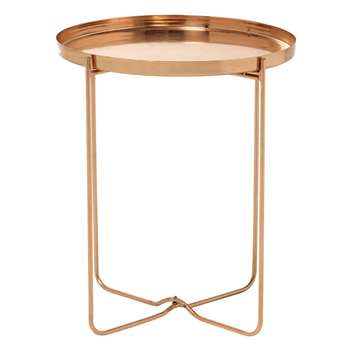 Victoire Copper Finish Metal Side Table (H56 x W46 x D46cm)