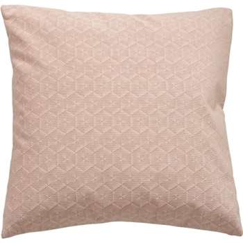 Vika Geometric Velvet Cushion, Soft Pink (H45 x W45cm)