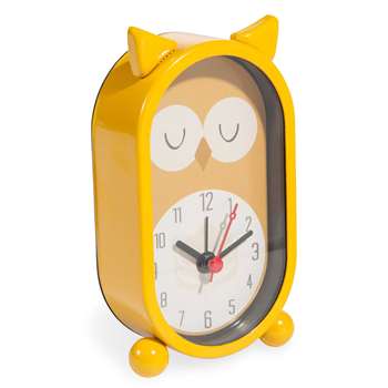 VINTAGE fabulous yellow metal alarm clock H 14 cm