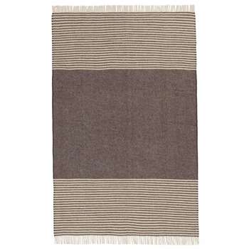 Visby Wool Blanket, Brown & Cream (H140 x W220cm)
