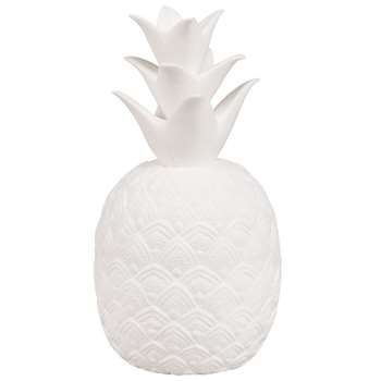 White Ceramic Light-Up LED Pineapple (26 x 14cm)