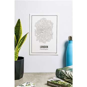 Wijck London Map Wall Art Print (H30 x W21cm)