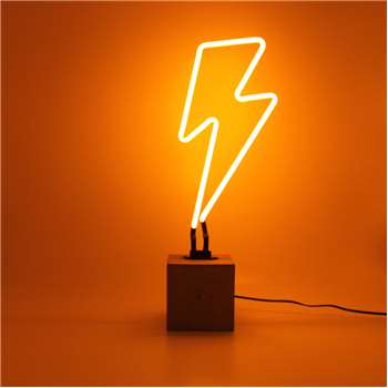 Yellow Neon Lightening Bolt Light (H48 x W10 x D10cm)