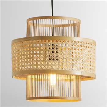Yen Pendant Shade, Natural Bamboo (H35 x W36 x D36cm)