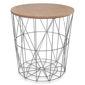 ZIGZAG grey metal side table (41 x 40cm)