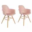 Zuiver Pair Of Albert Kuip Retro Moulded Armchairs in Powder Pink (H81.5 x W59 x D55cm)