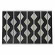 ADEM - reversible outdoor rug in black and ecru polypropylene with triangle print (H180 x W270 x D1cm)