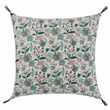 ALPANDE - Green and Pink Floral Print Organic Cotton Cushion Cover (H40 x W40cm)