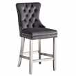 Antoinette Bar stool Smoke Grey- Pewter Legs (H94 x W49 x D51cm)