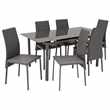 Argos Home Lido Glass Extendable Dining Table & 6 Chairs - Grey