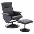Argos Home Rowan Faux Leather Swivel Chair & Footstool Black (H99.5 x W80.5 x D75cm)