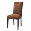 ARIZONA Microsuede and Wood Chair in Brown (100 x 47cm)