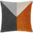Balico Velvet Panelled Cushion, Burnt Orange (45 x 45cm)