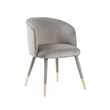 Bellucci Dining Chair - Dove Grey - Brass Caps (H80 x W60 x D60cm)