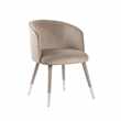 Bellucci Dining Chair - Taupe - Silver Caps (H80 x W60 x D60cm)