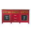 BISTROT Mango Wood Sideboard in Red (H87 x W175 x D40cm)