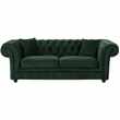 Branagh 2 Seater Chesterfield Sofa, Pine Green Velvet (H76 x W216 x D94cm)