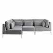 Cassie Right Hand Corner Sofa – Dove Grey – Stainless Steel Base (H73 x W275 x D175cm)