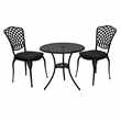 Charles Bentley Cast Aluminium Round Bistro Table And 2 Chairs - Black
