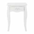 CHARLOTTE Wooden bedside table with drawer in white (55 x 40cm)