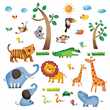 Decowall - Wild Jungle Animals Wall Stickers (Medium)