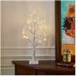 Eambrite White Mini Birch Christmas Tree with Lights, 2ft (Height 60cm)