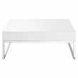 EASY Wood and chrome finish metal coffee table in white lacquered finish (30 x 80cm)