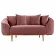 Ella Two Seat Sofa - Blush Pink- Brass Base (H80 x W172 x D92cm)