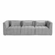 Essen Three Seat Sofa – Dove Grey (H72 x W252 x D90cm)