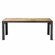 FACTORY Solid mango wood and metal industrial dining table (Width 200cm)