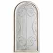 Fleura Outdoor Garden Wall Ornate Arched Mirror, Antique Ivory (H96.5 x W49 x D4cm)