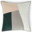 Giacomo Patchwork Velvet Cushion, Peacock green & Plaster Pink (H50 x W50cm)