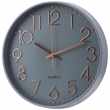 Grey 12 Inch Silent Wall Clock with Rose Gold Numbers (Diameter 30.5cm)
