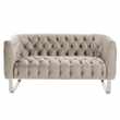 Grosvenor Two Seat Sofa - Taupe - Brushed Silver (H75 x W150 x D78cm)