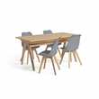 Habitat Jerry Wood Effect Dining Table & 4 Grey Chairs (H75 x W85 x D54.5cm)