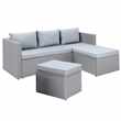 Habitat Mini Corner Sofa Set with Storage - Grey (H63 x W193 x D140cm)