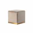 Harper Stool - Taupe - Brass Base (H44 x W44 x D44cm)