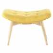 ICEBERG Scandinavian Yellow Fabric Pouffe/Footrest (H43 x W65 x D42cm)