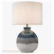 John Lewis & Partners Martha Ceramic Table Lamp, Blue (H50 x W32 x D32cm)