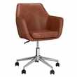 John Lewis & Partners Reid Faux Leather Office Chair, Tan (H61 x W57 x D57cm)