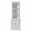 JOSÉPHINE Paulownia wood corner unit in white (H200 x W73 x D45cm)
