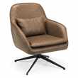Julian Bowen Bowery Faux Leather Swivel Chair - Brown (H85 x W73 x D73cm)