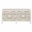 KERALA Carved double dresser in white with 6 drawers (H80 x W160 x D45cm)