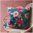 Large Floral Embroidered Velvet Cushion (H60 x W60cm)