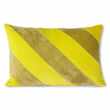 Lemon and Lime Striped Velvet Cushion (H40 x W60cm)